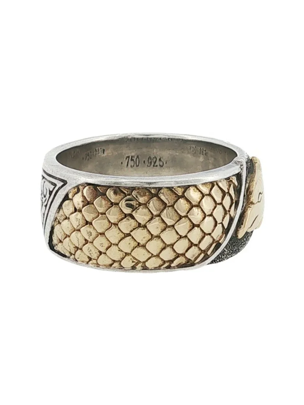KONSTANTINO 925 Sterling Silver 18K Gold Heonos Eagle Hinged Band Ring Size 11